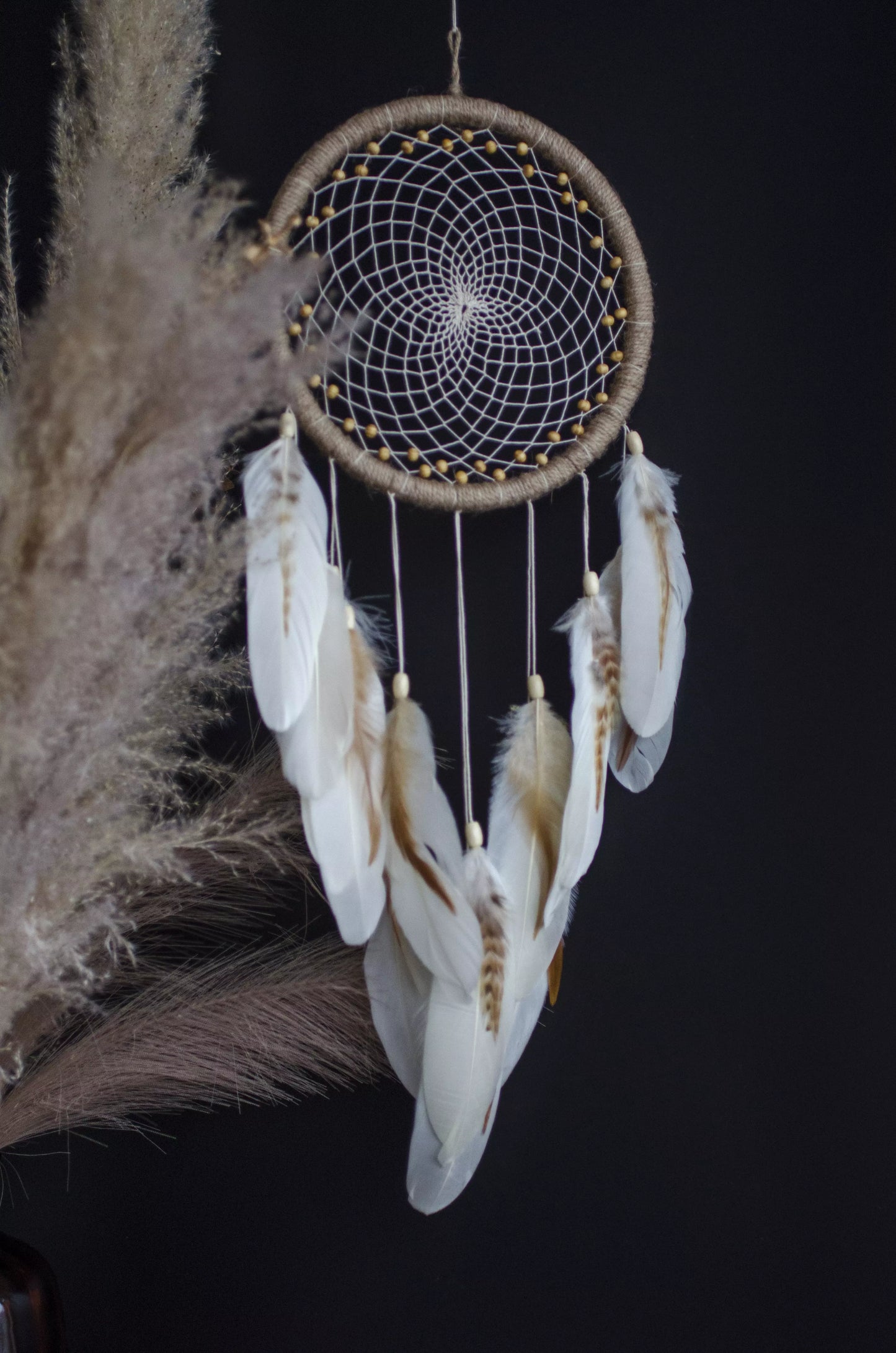 Natural Beige Dreamcatcher for a Cozy Bedroom