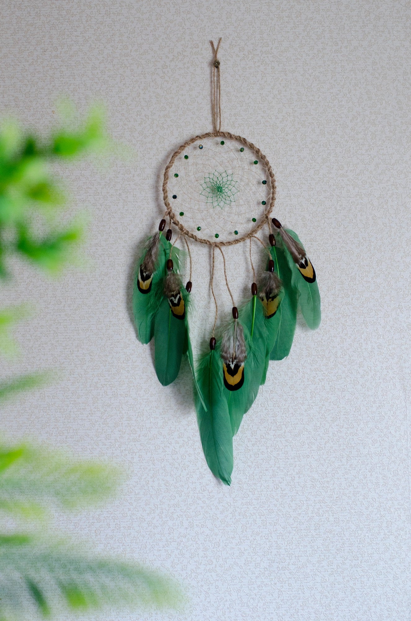 Natural green dream catcher