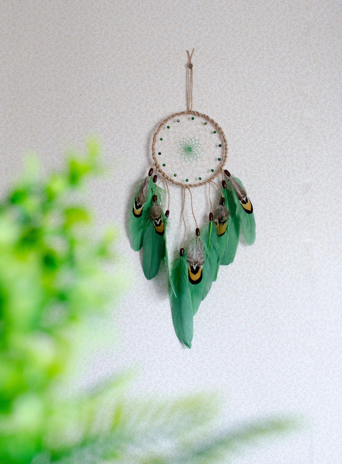 Natural green dream catcher