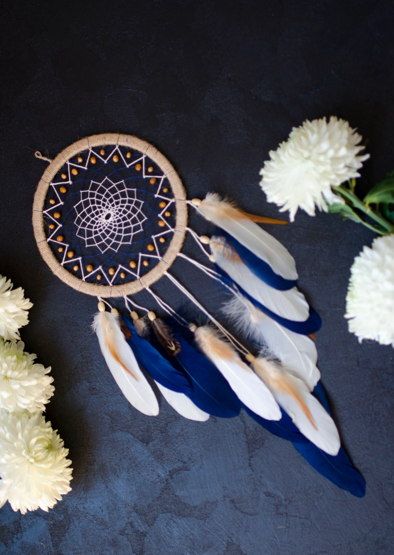 Navy Blue Dreamcatcher Beige Dreamcatcher