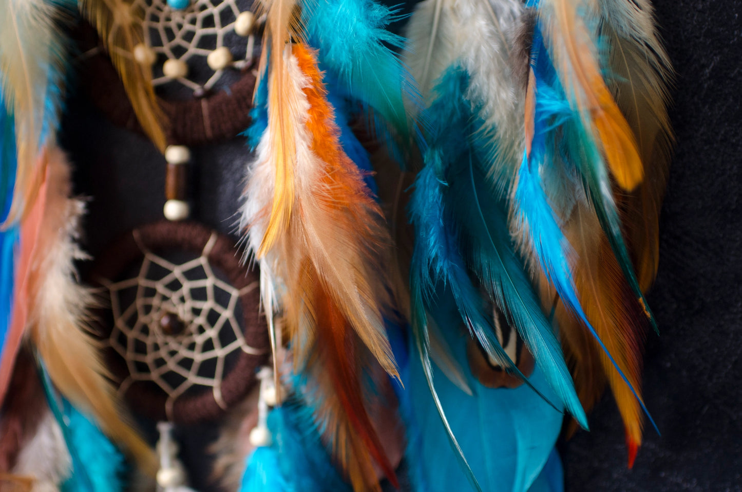 Turquoise brown dreamcatcher wall hanging