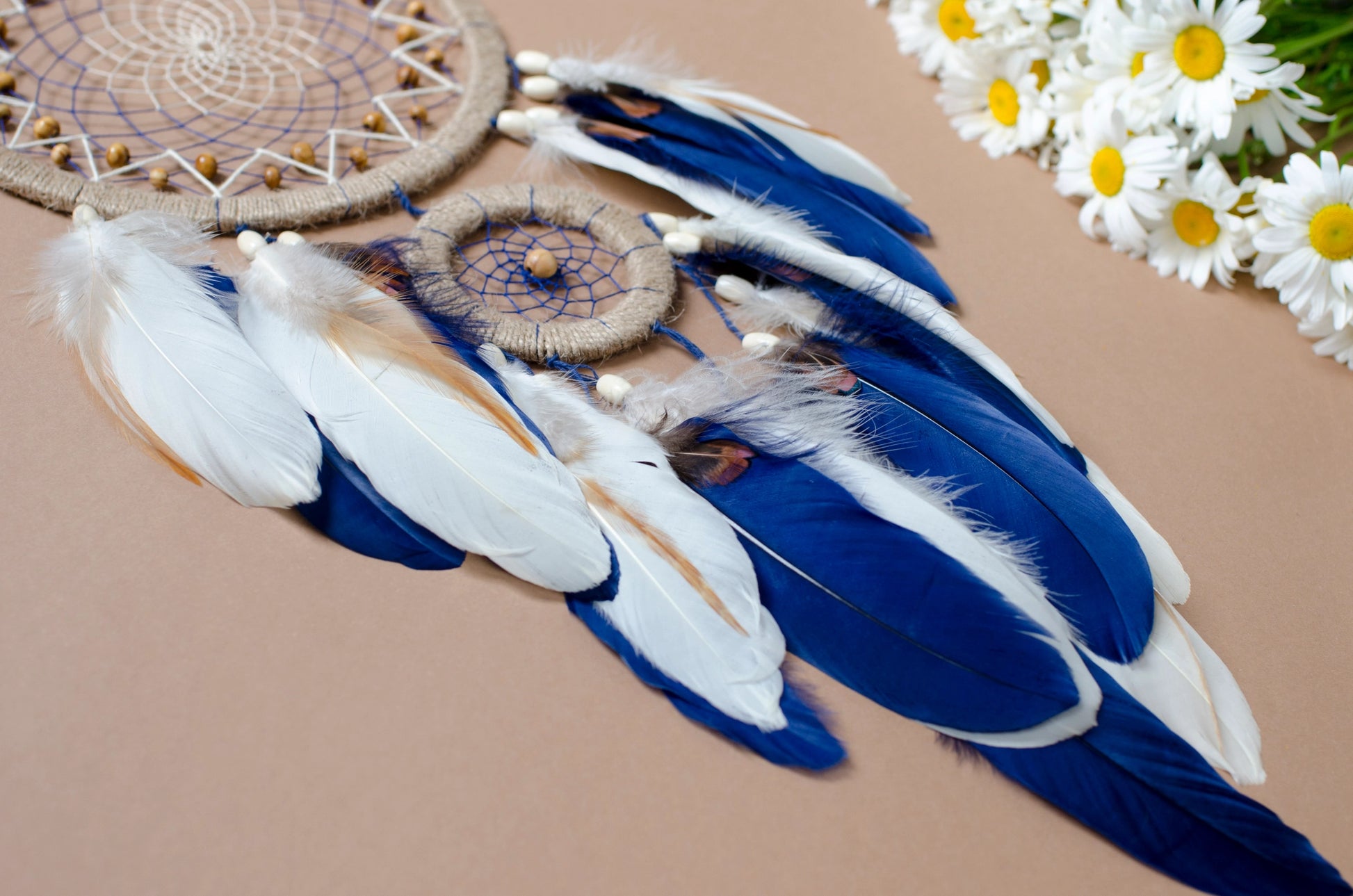 Navy Blue Dreamcatcher Beige Dreamcatcher