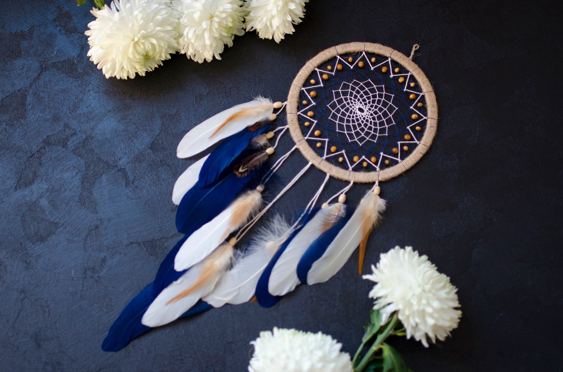 Navy Blue Dreamcatcher Beige Dreamcatcher