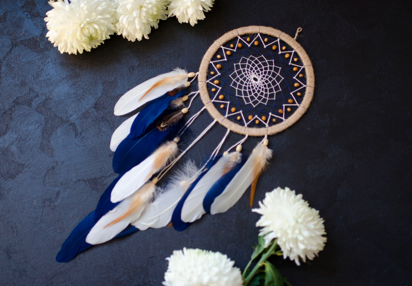 Navy Blue Dreamcatcher Beige Dreamcatcher