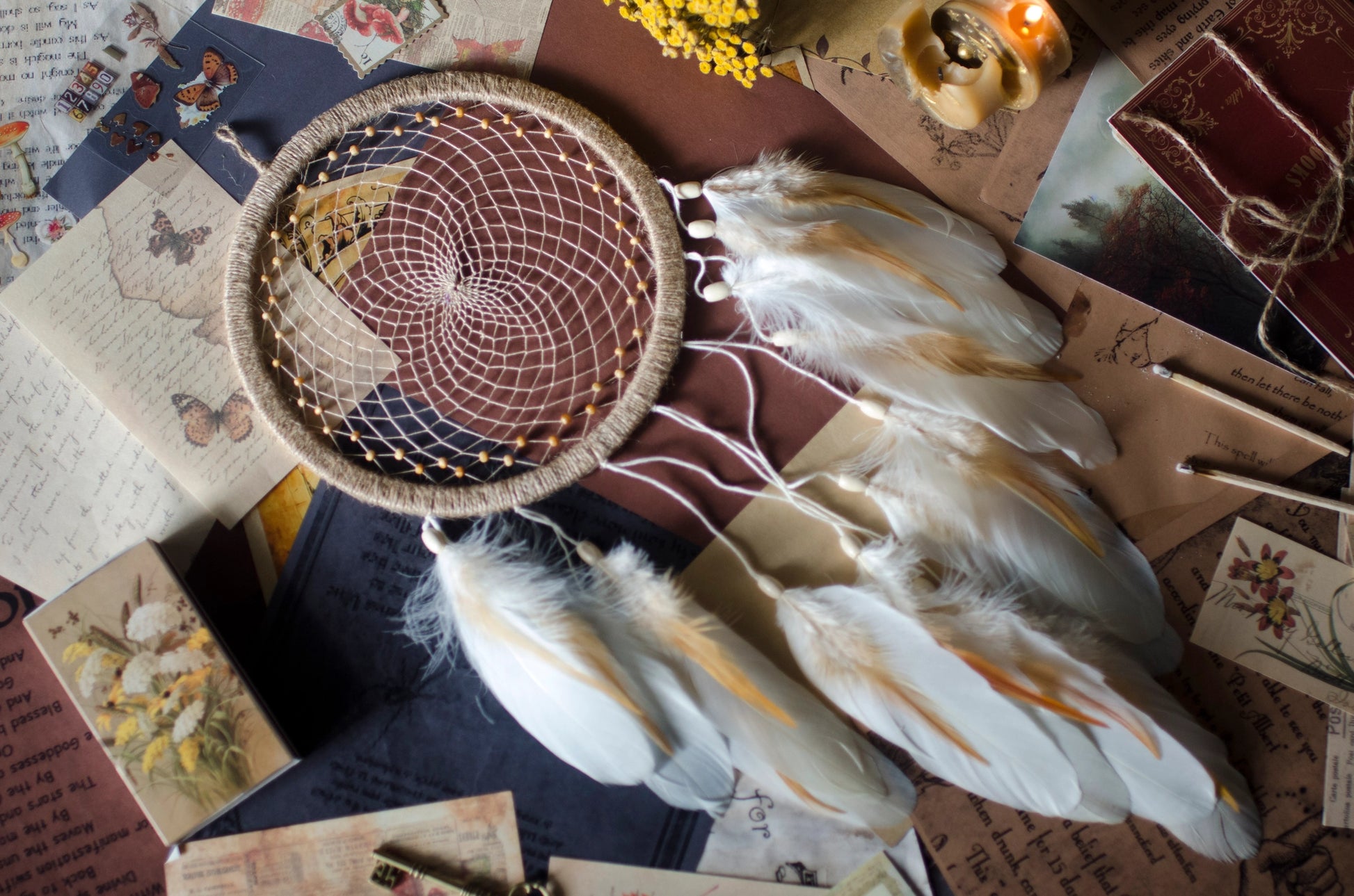 Natural Beige Dreamcatcher for a Cozy Bedroom