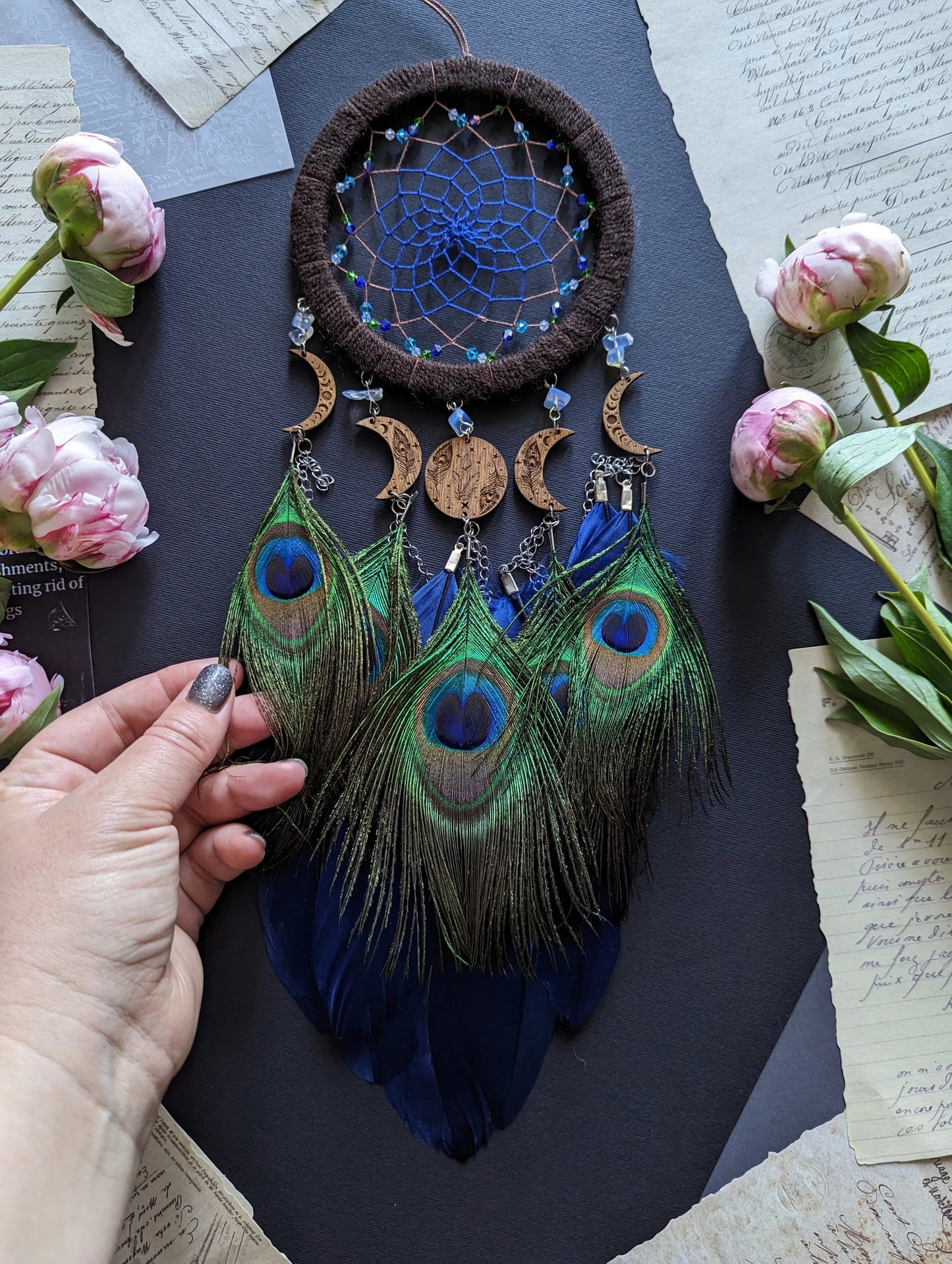 Handmade Peacock Dreamcatcher