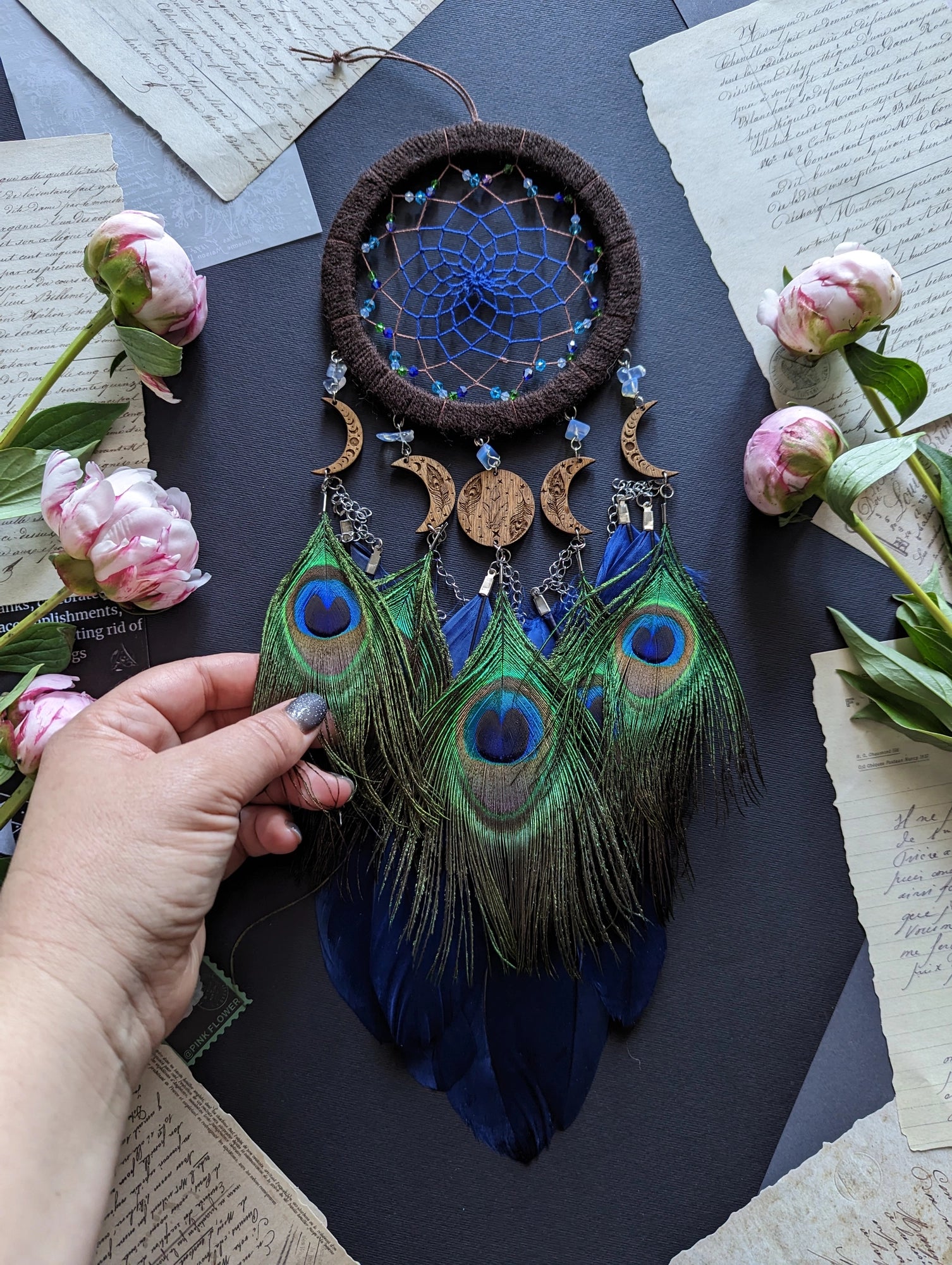 Handmade Peacock Dreamcatcher