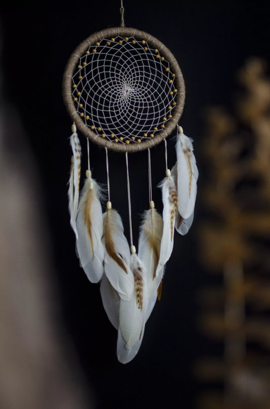 Natural Beige Dreamcatcher for a Cozy Bedroom