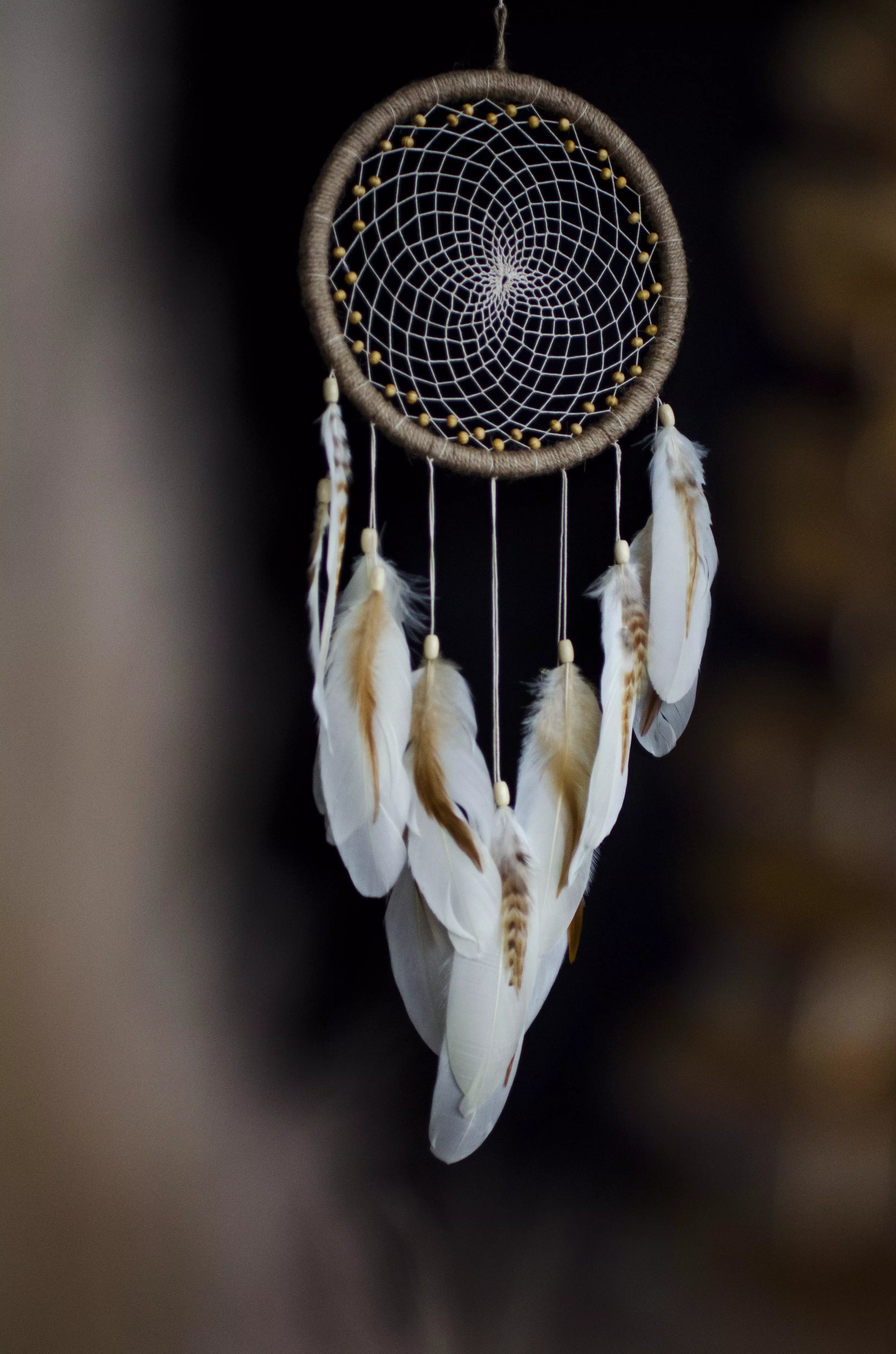 Natural Beige Dreamcatcher for a Cozy Bedroom