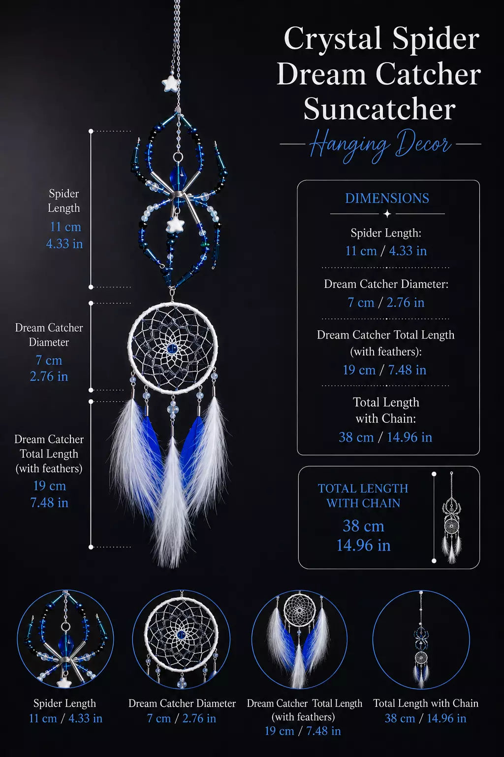 Crystal Spider Dreamcatcher Suncatcher