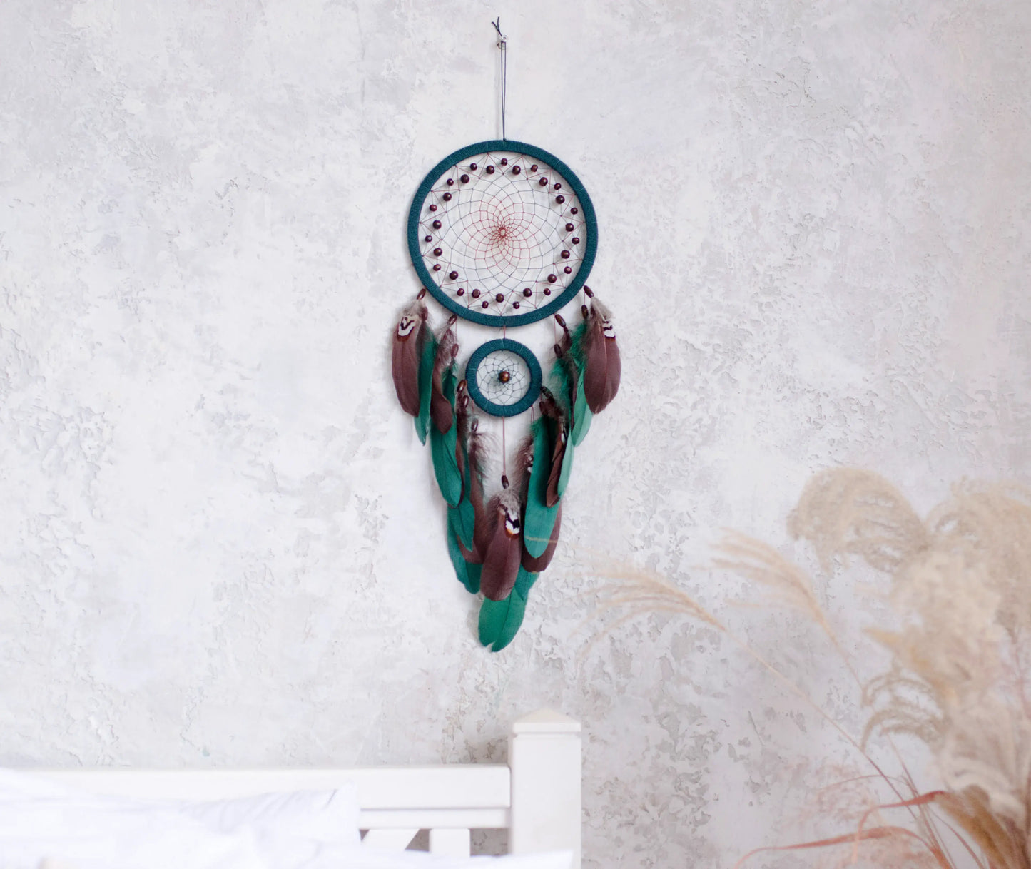 Handmade Green and Brown Natural Dream Catcher