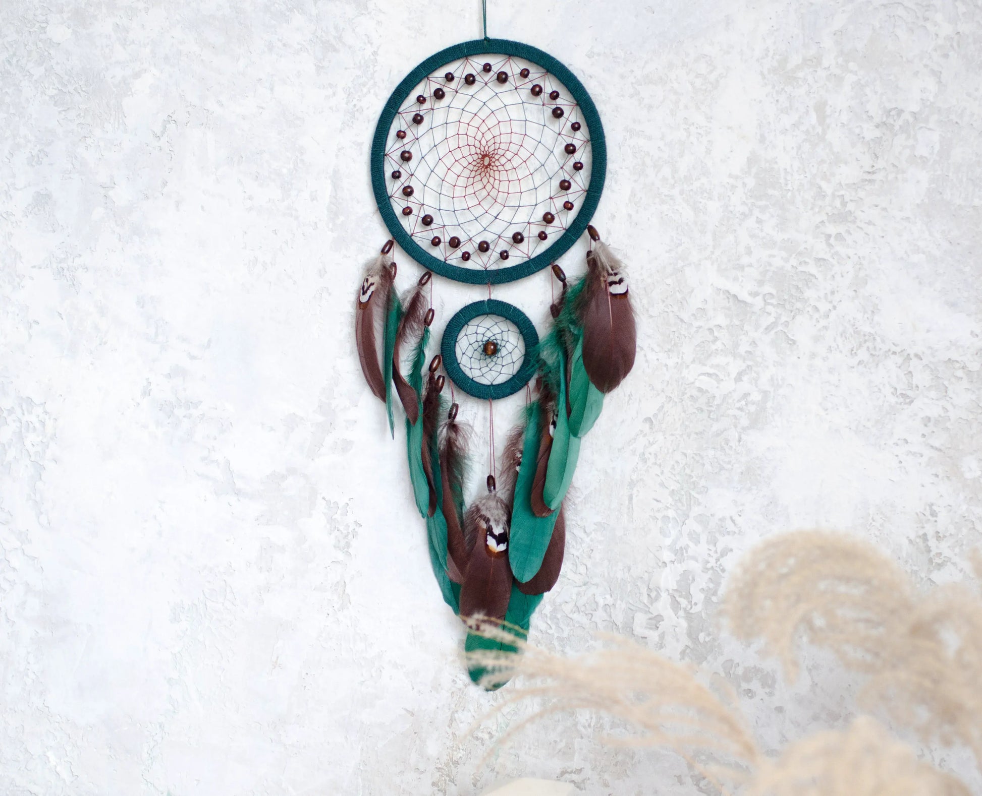 Handmade Green and Brown Natural Dream Catcher