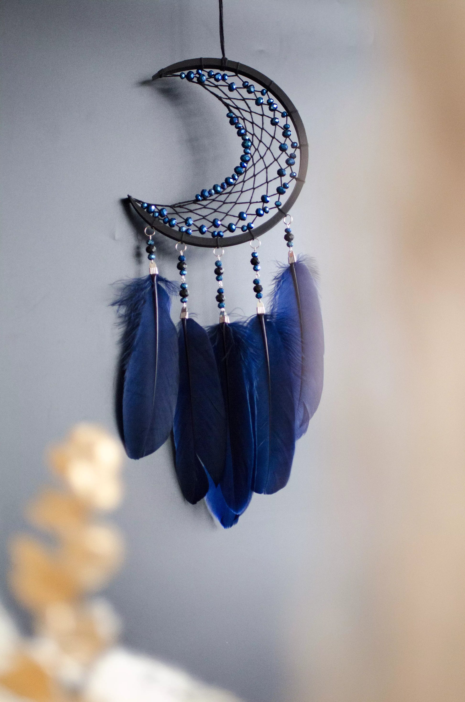 Blue Triple Moon Dreamcatcher Set | Handmade Dream Catcher