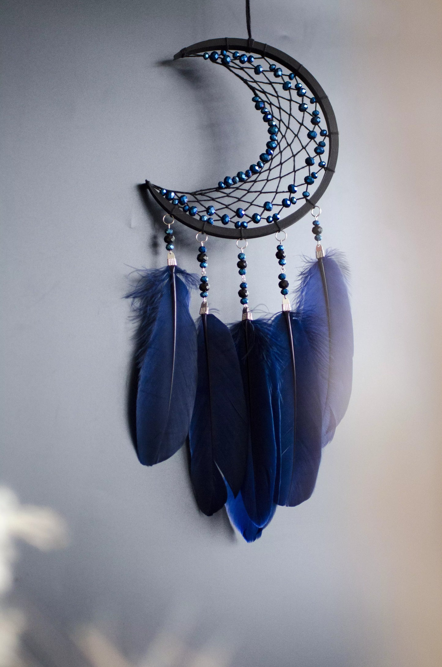 Blue Triple Moon Dreamcatcher Set | Handmade Dream Catcher