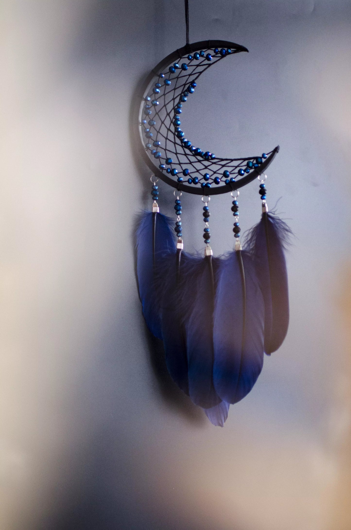 Blue Triple Moon Dreamcatcher Set | Handmade Dream Catcher