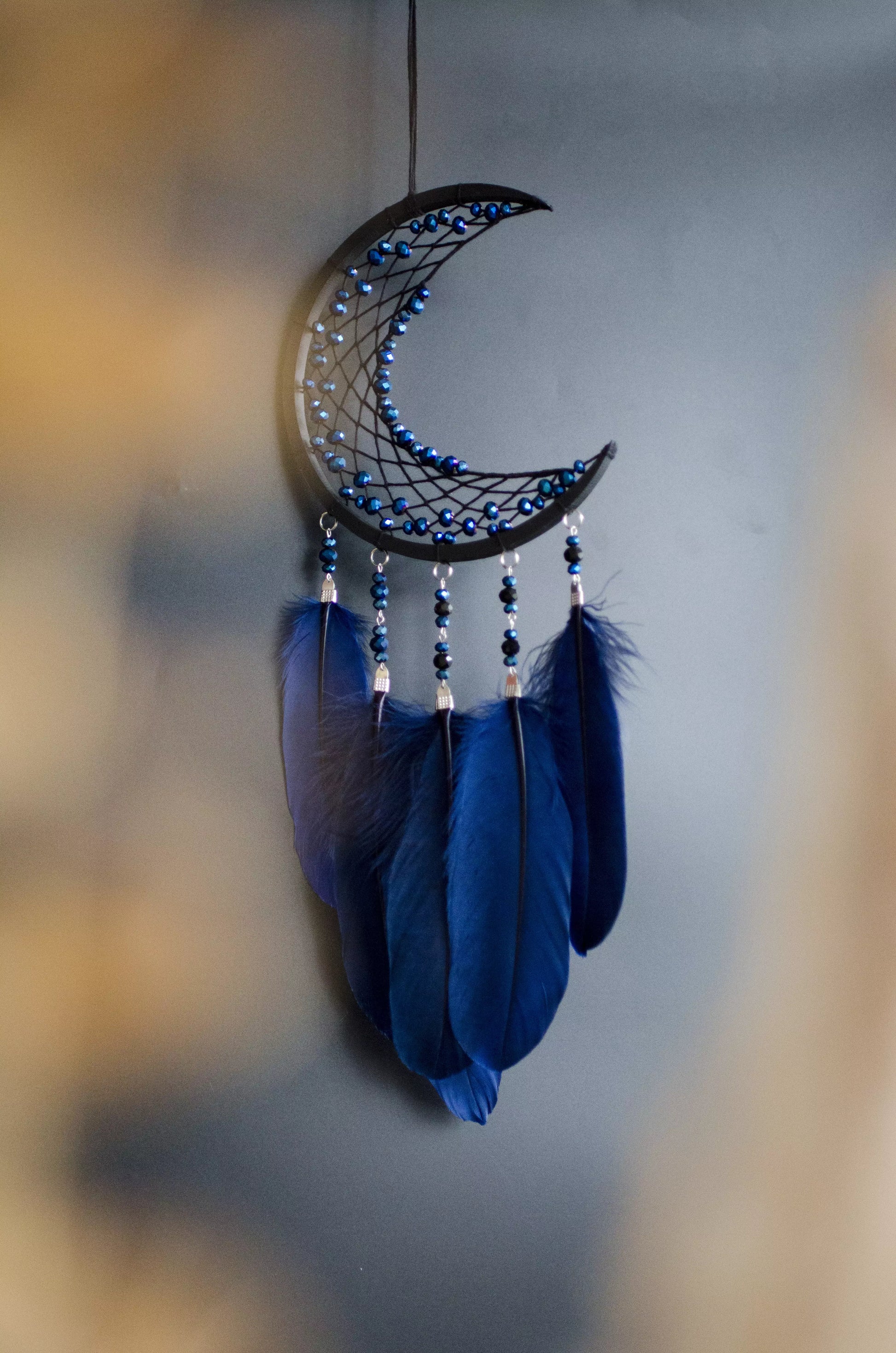 Blue Triple Moon Dreamcatcher Set | Handmade Dream Catcher