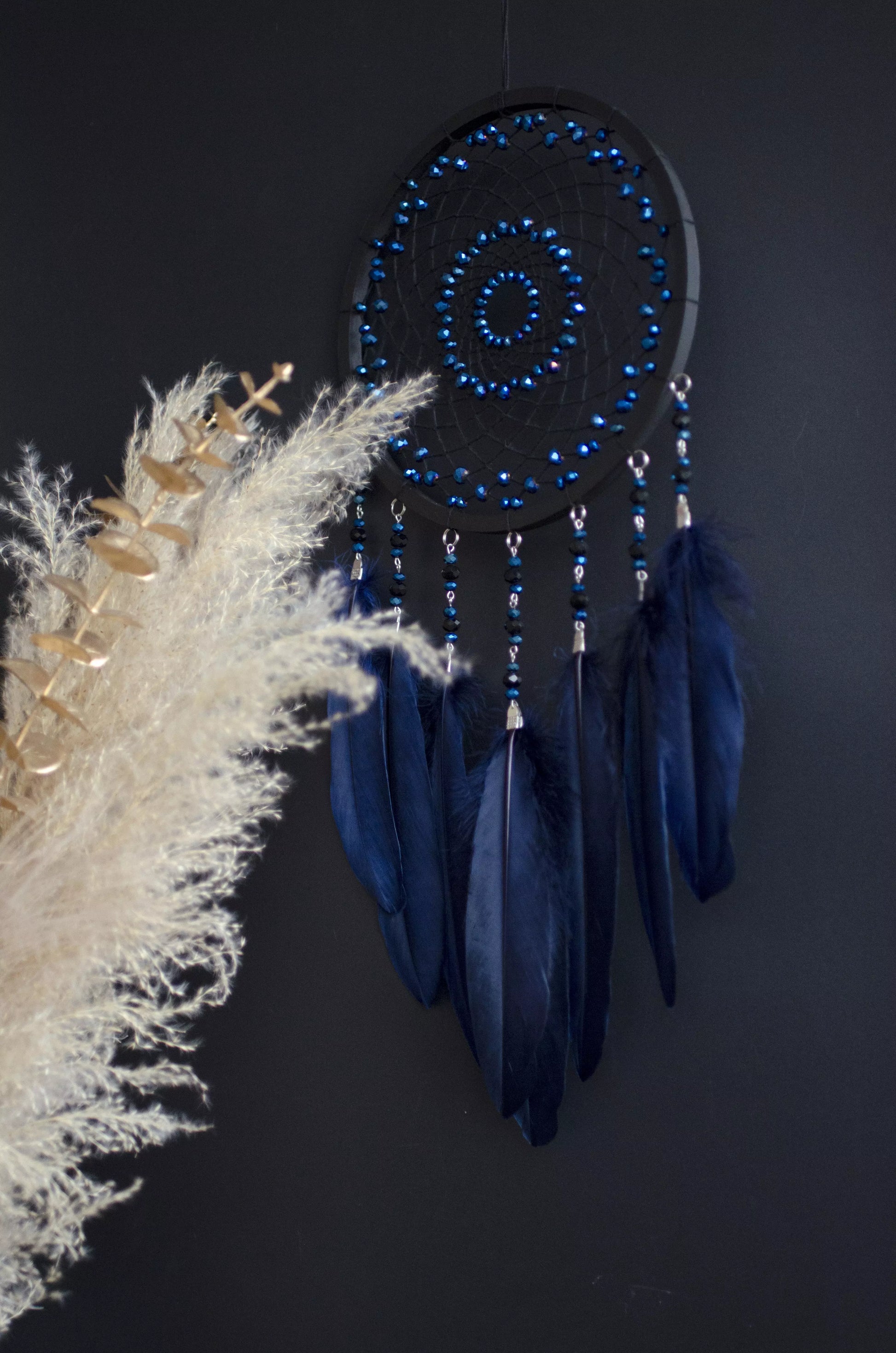 Blue Triple Moon Dreamcatcher Set | Handmade Dream Catcher