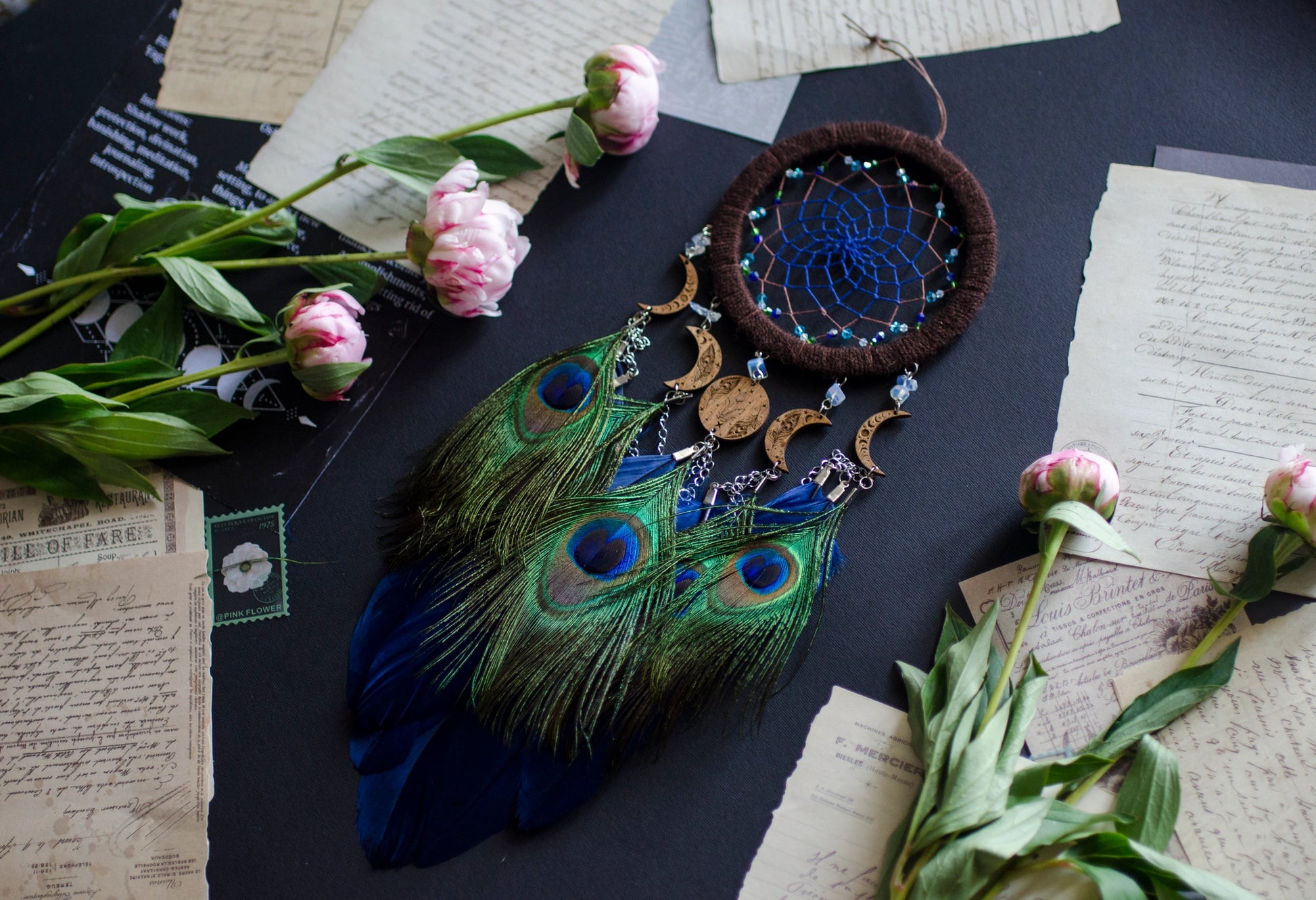 Handmade Peacock Dreamcatcher