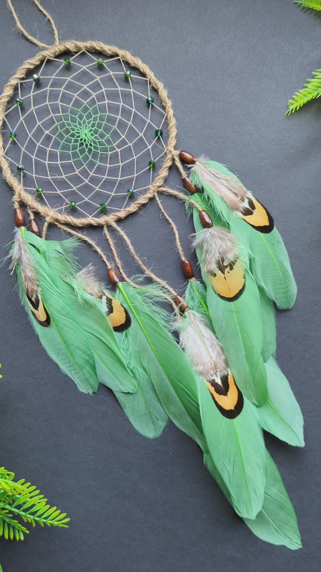 Natural green dream catcher