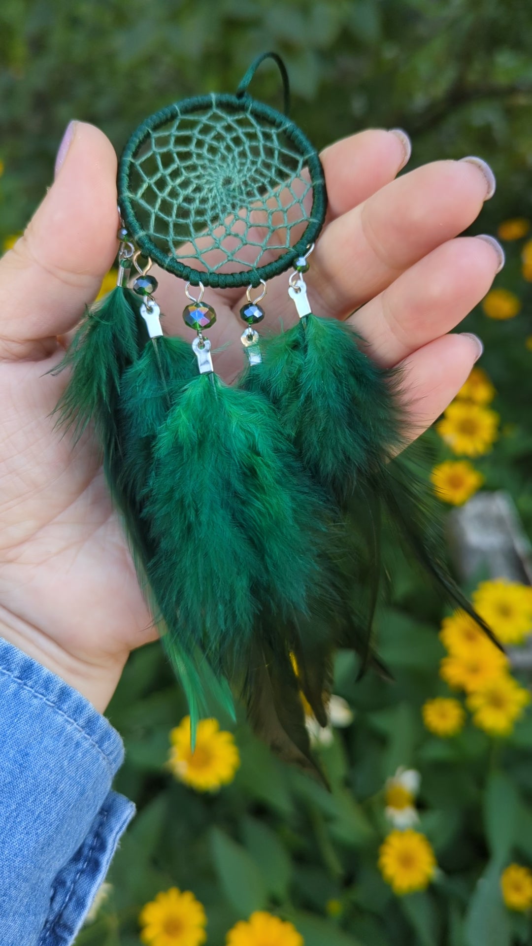 Eruption Green Dream Catcher Car Rear View Mirror Charm