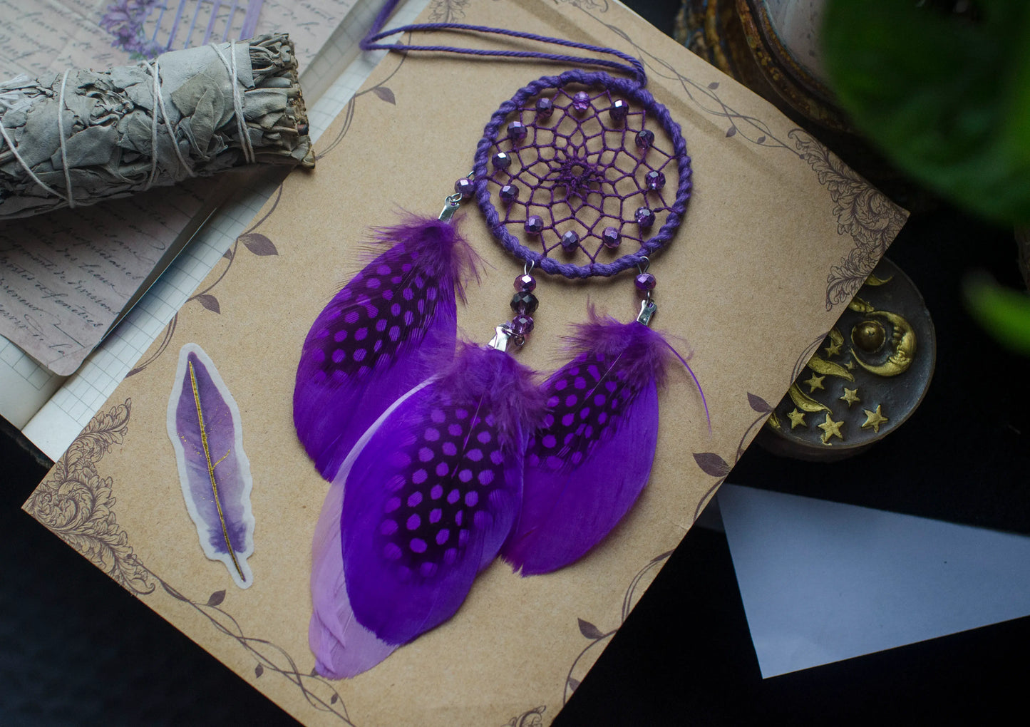 Handmade Dreamcatcher Car Rearview Mirror Charm, 5 Colours Available