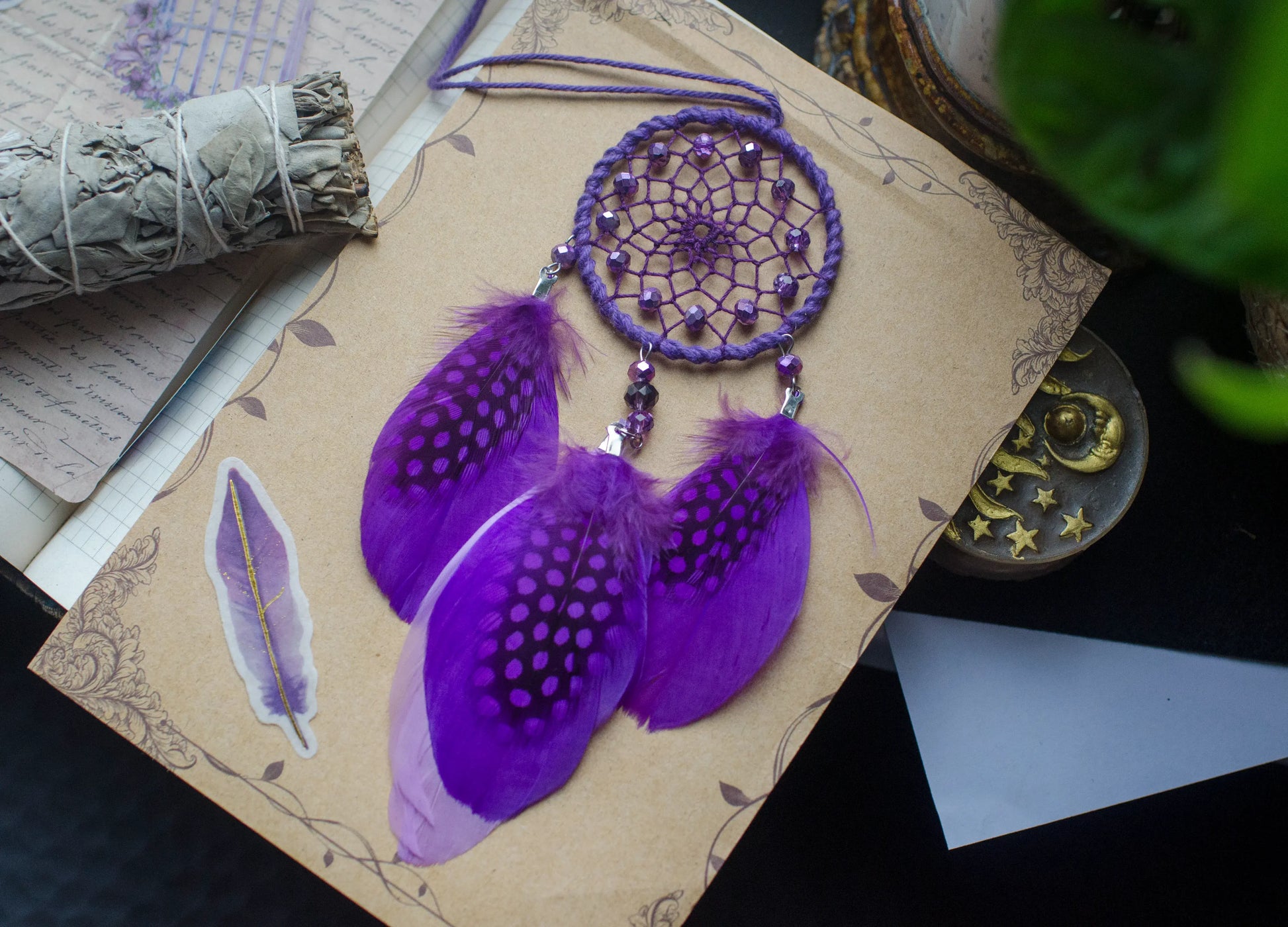 Handmade Dreamcatcher Car Rearview Mirror Charm, 5 Colours Available