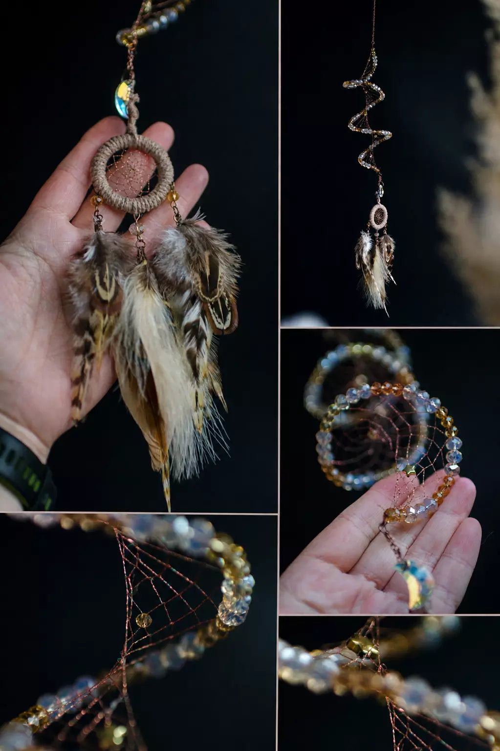 Twisted Celestial Dream Catcher Hanging Spiral Sun Catcher